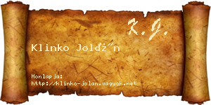 Klinko Jolán névjegykártya